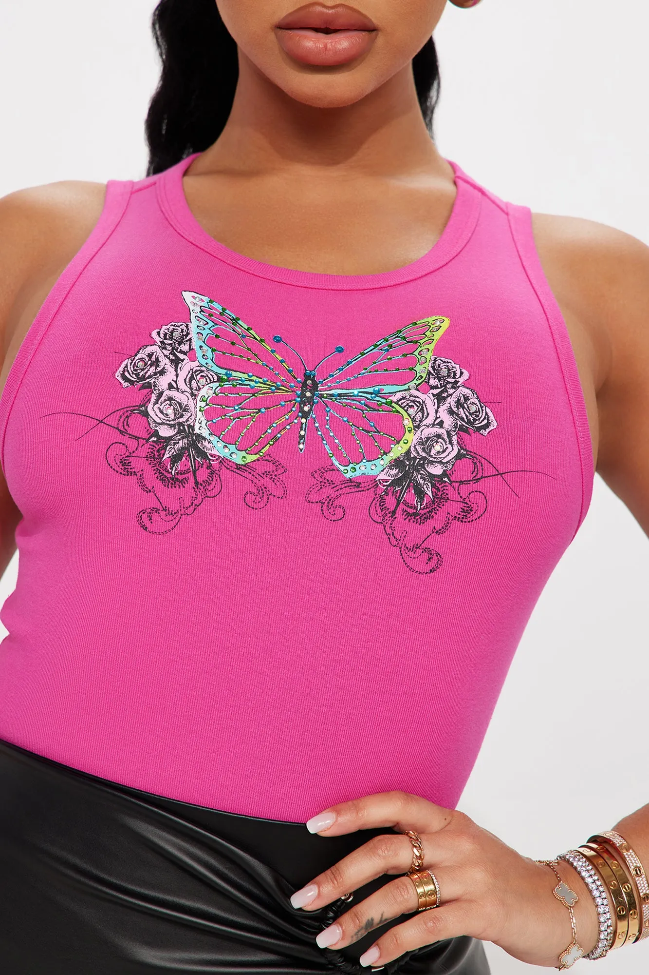 2000's Baby Racerback Top - Fuchsia