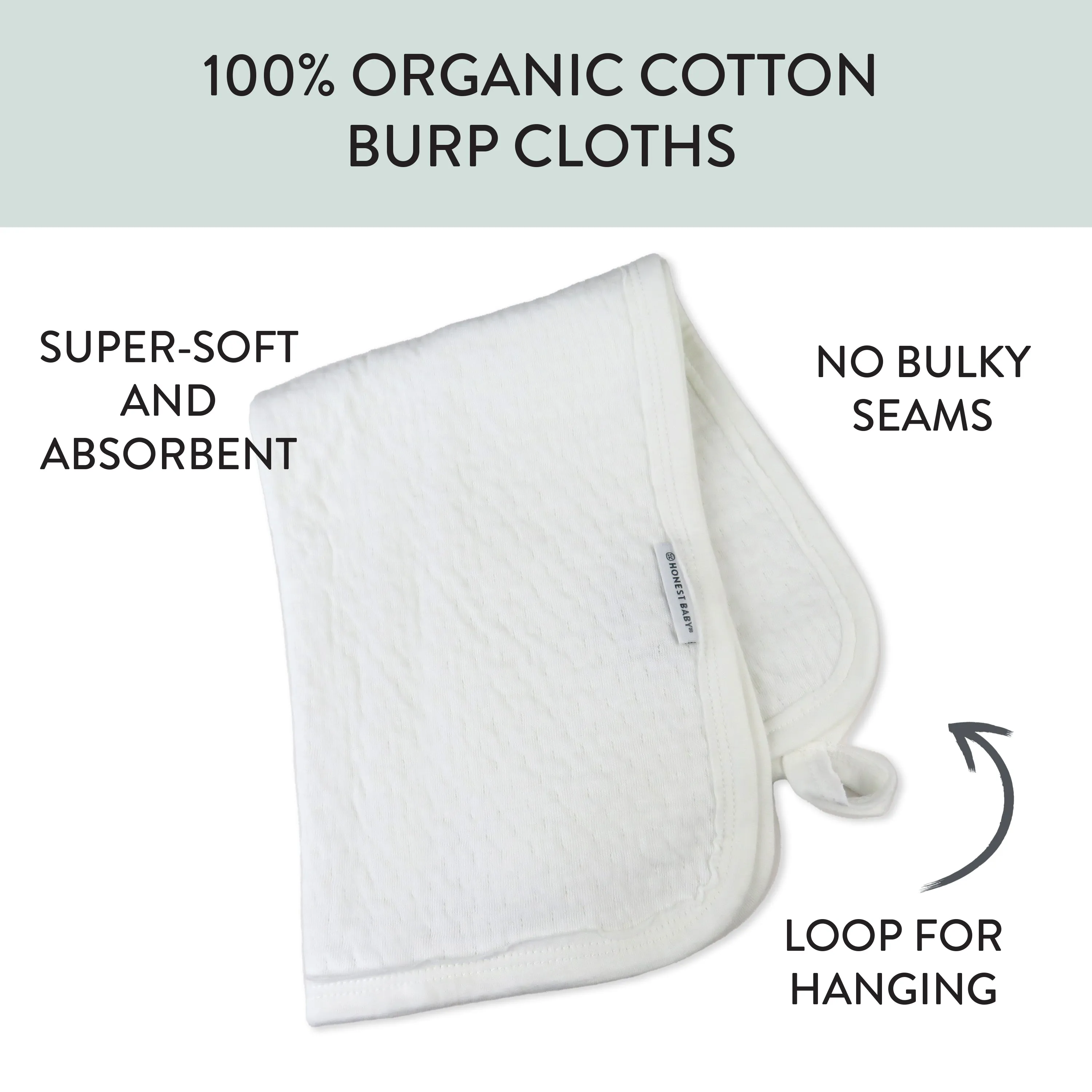 3-Pack Organic Cotton Matelasse Burp Cloths