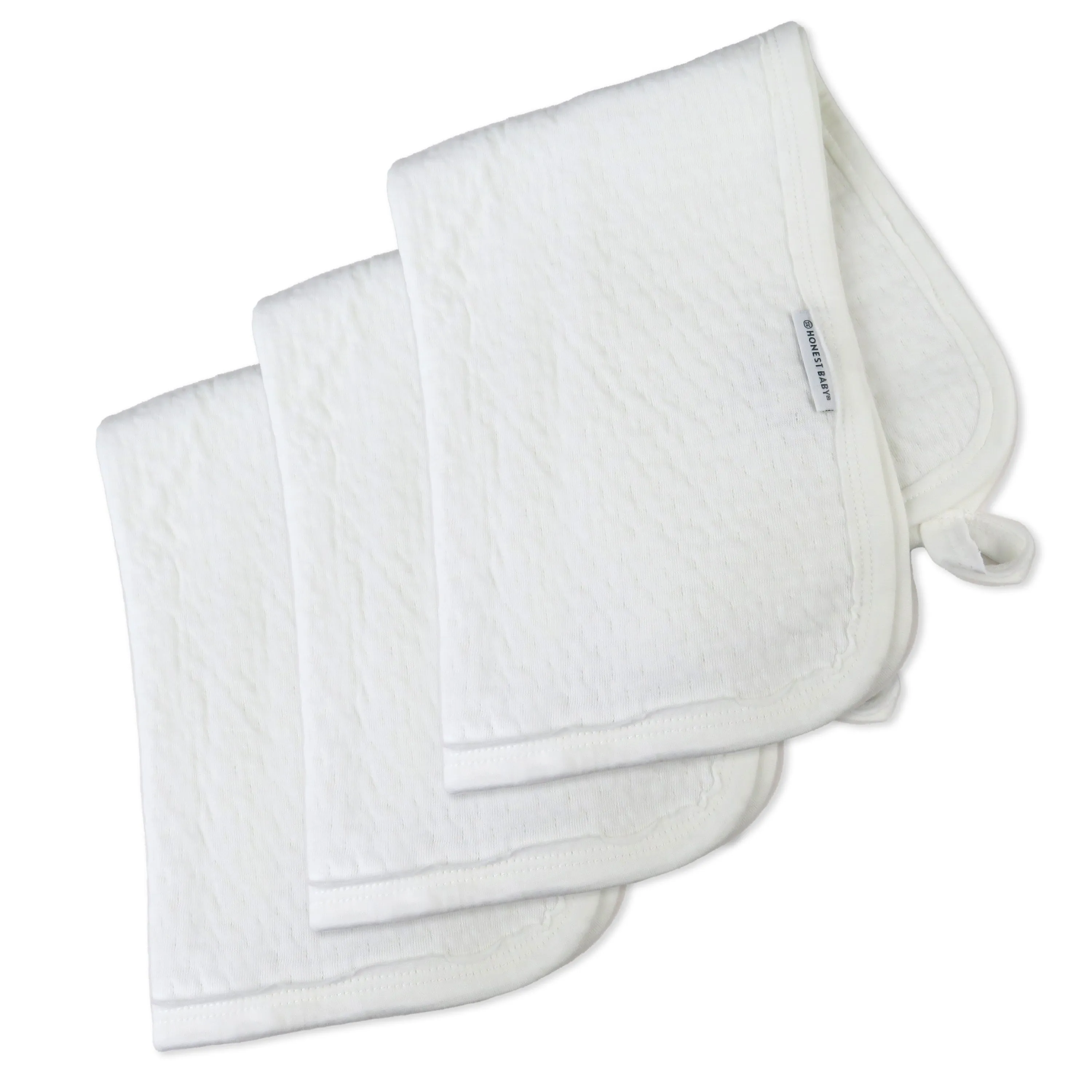 3-Pack Organic Cotton Matelasse Burp Cloths