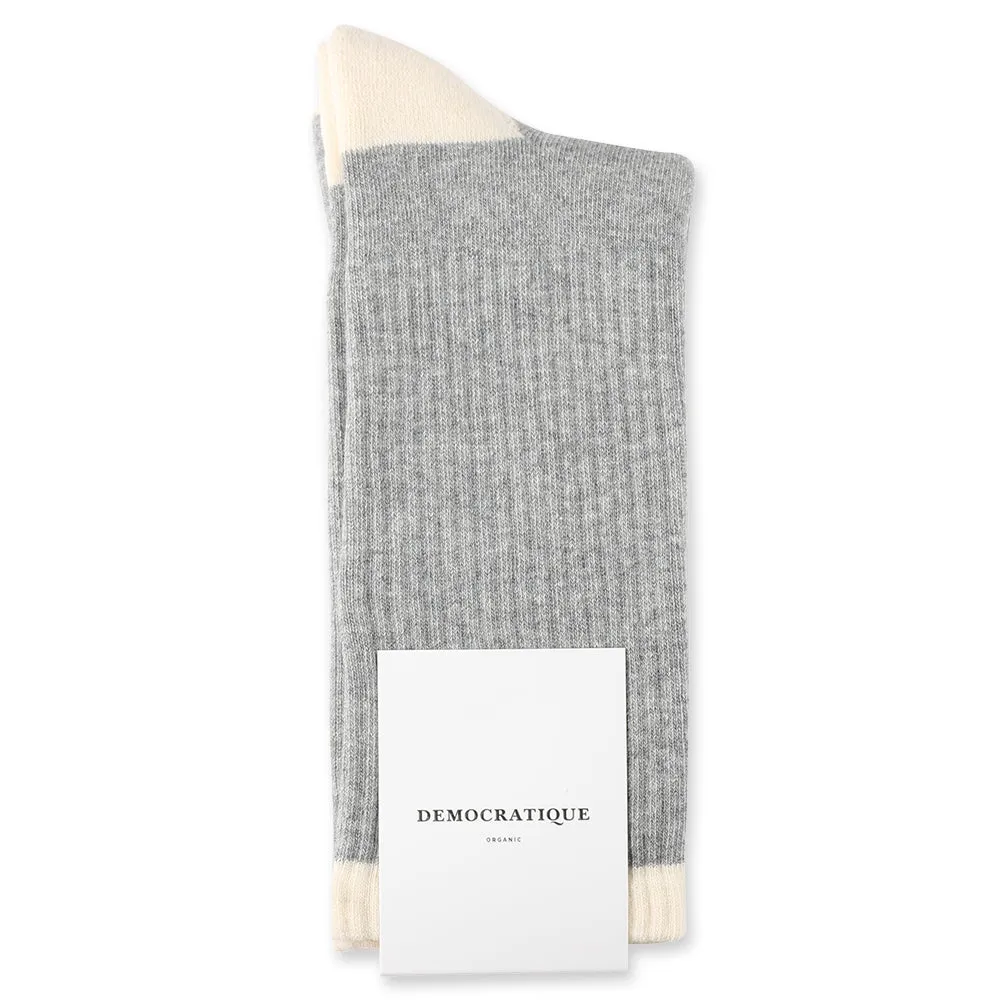 6-pack Athletique Classique 80s Rib Socks Light Grey Melange / Off White