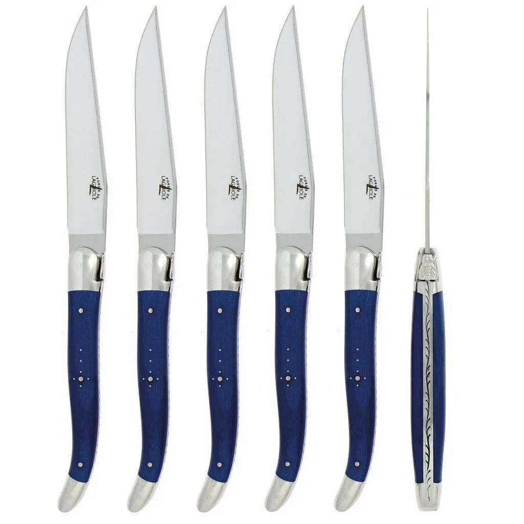 6 Piece Steak Knife Set in Fabric Series Blue