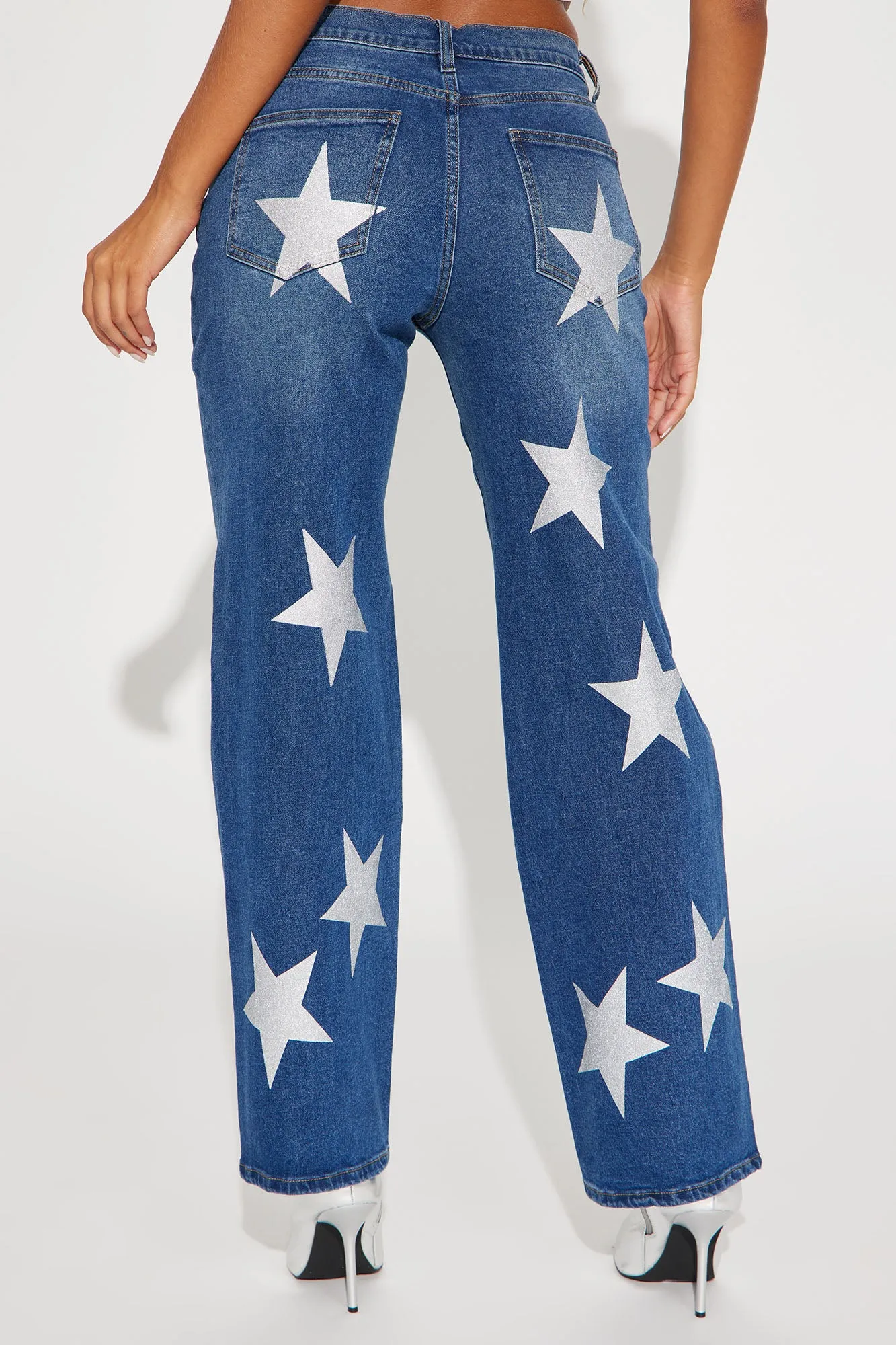 A Star Is Rising Baggy Stretch Jeans - Dark Wash