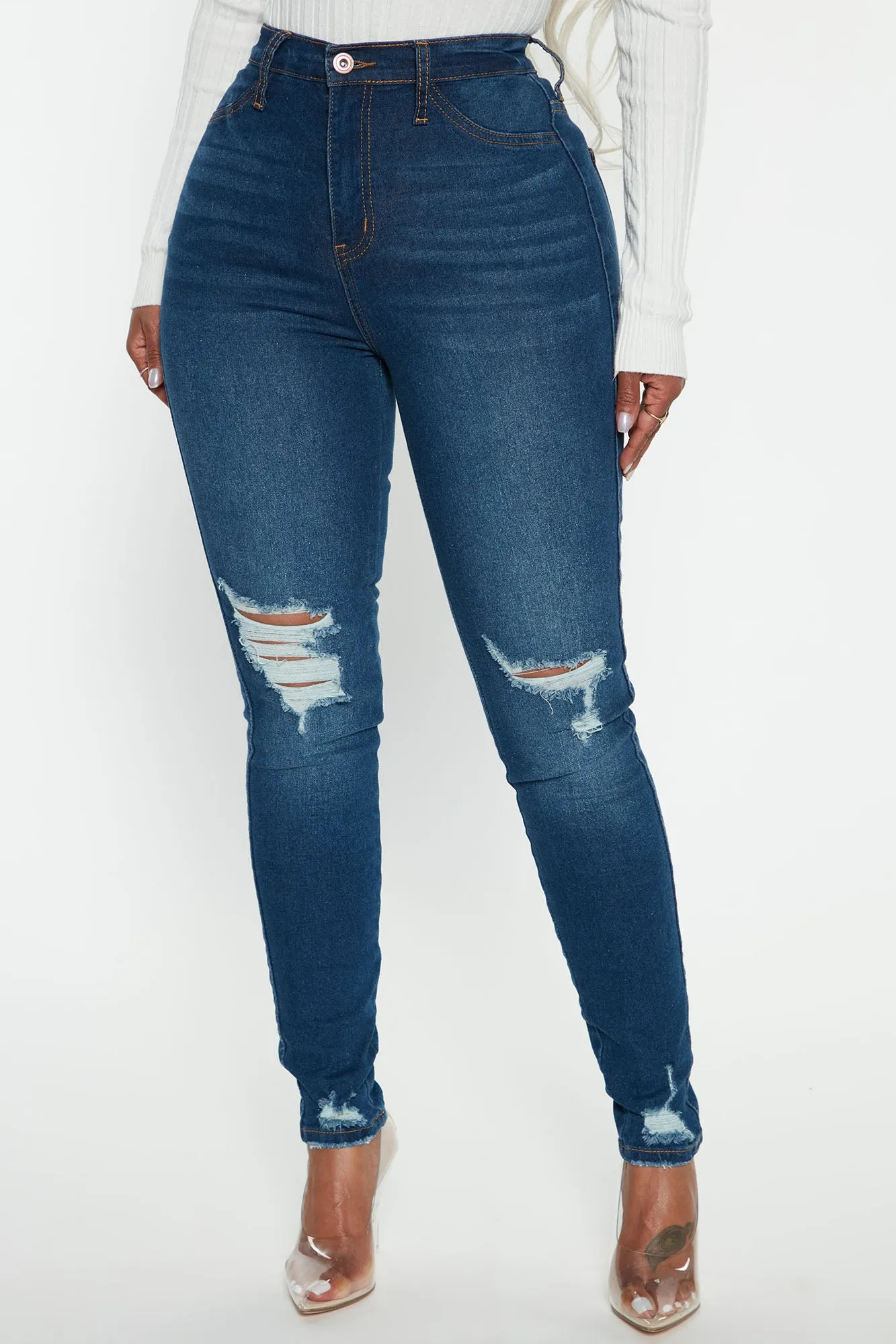 All Night Long Skinny Jeans - Dark Wash