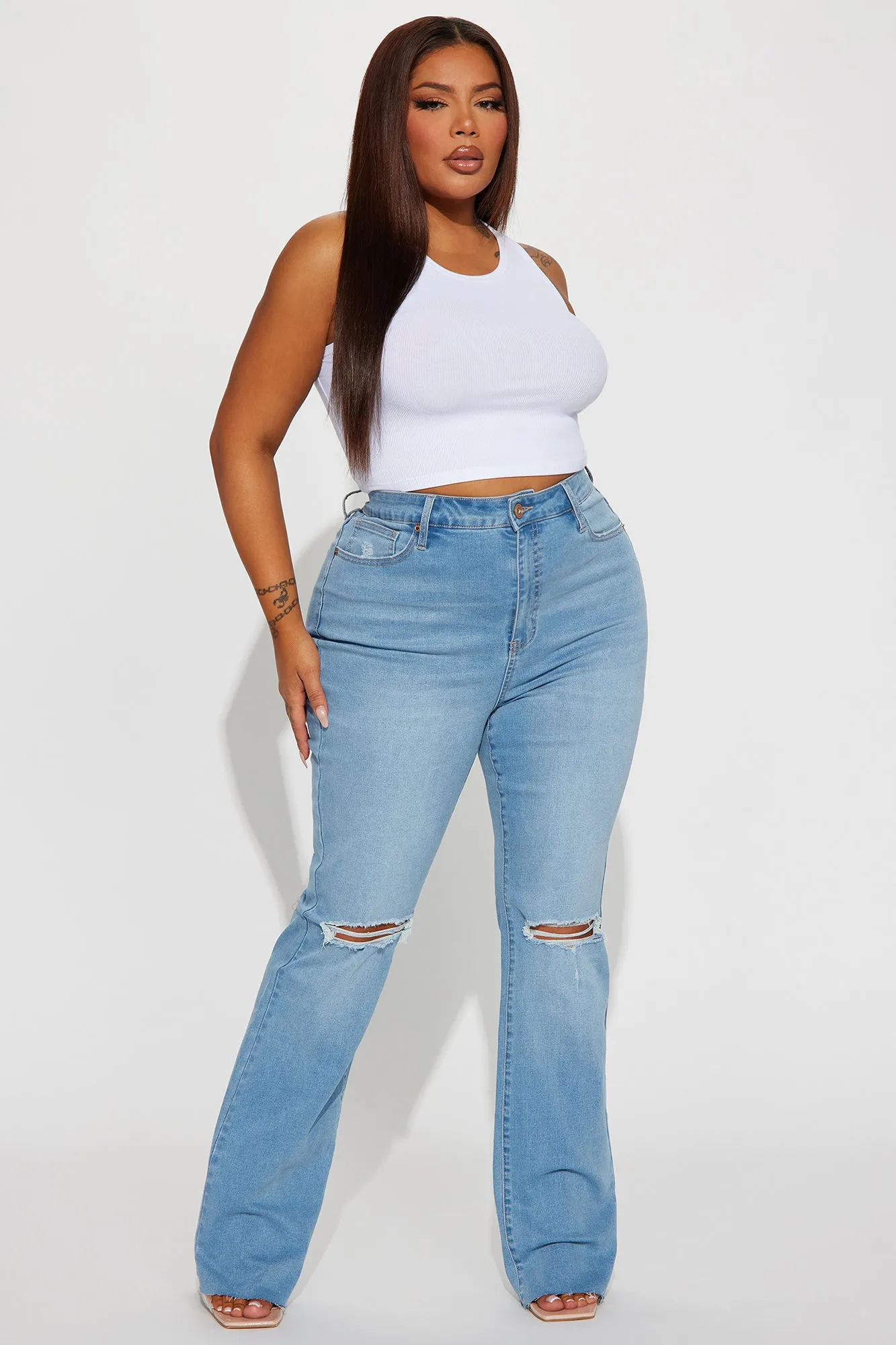 All Yours Curvy Stretch Bootcut Jean - Light Wash