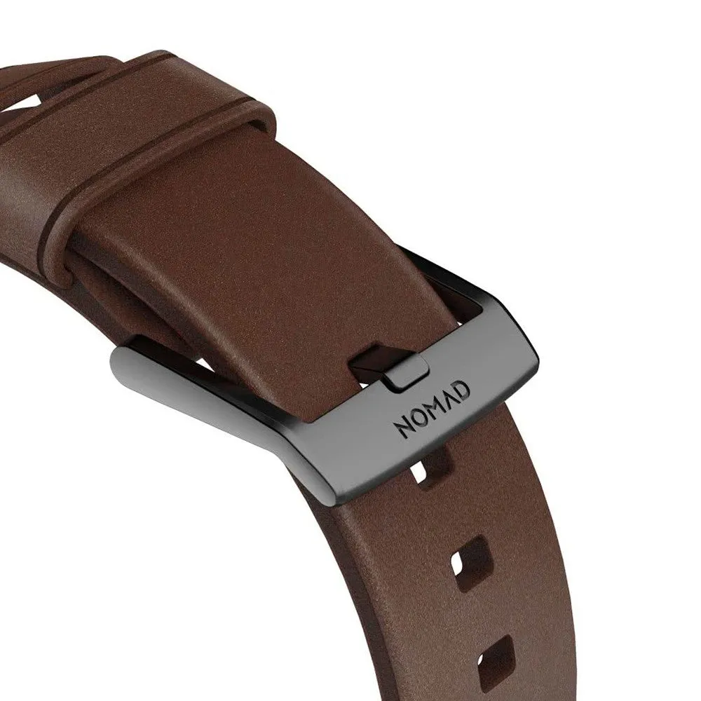 Apple Watch (38/40/SE/41mm) Nomad Modern Horween Band Rem - Rustic Brown / Black Hardware