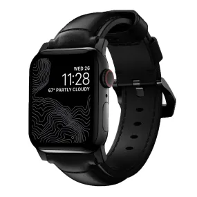 Apple Watch (38/40/SE/41mm) Nomad Traditional Horween Band Rem - Black  / Black Hardware