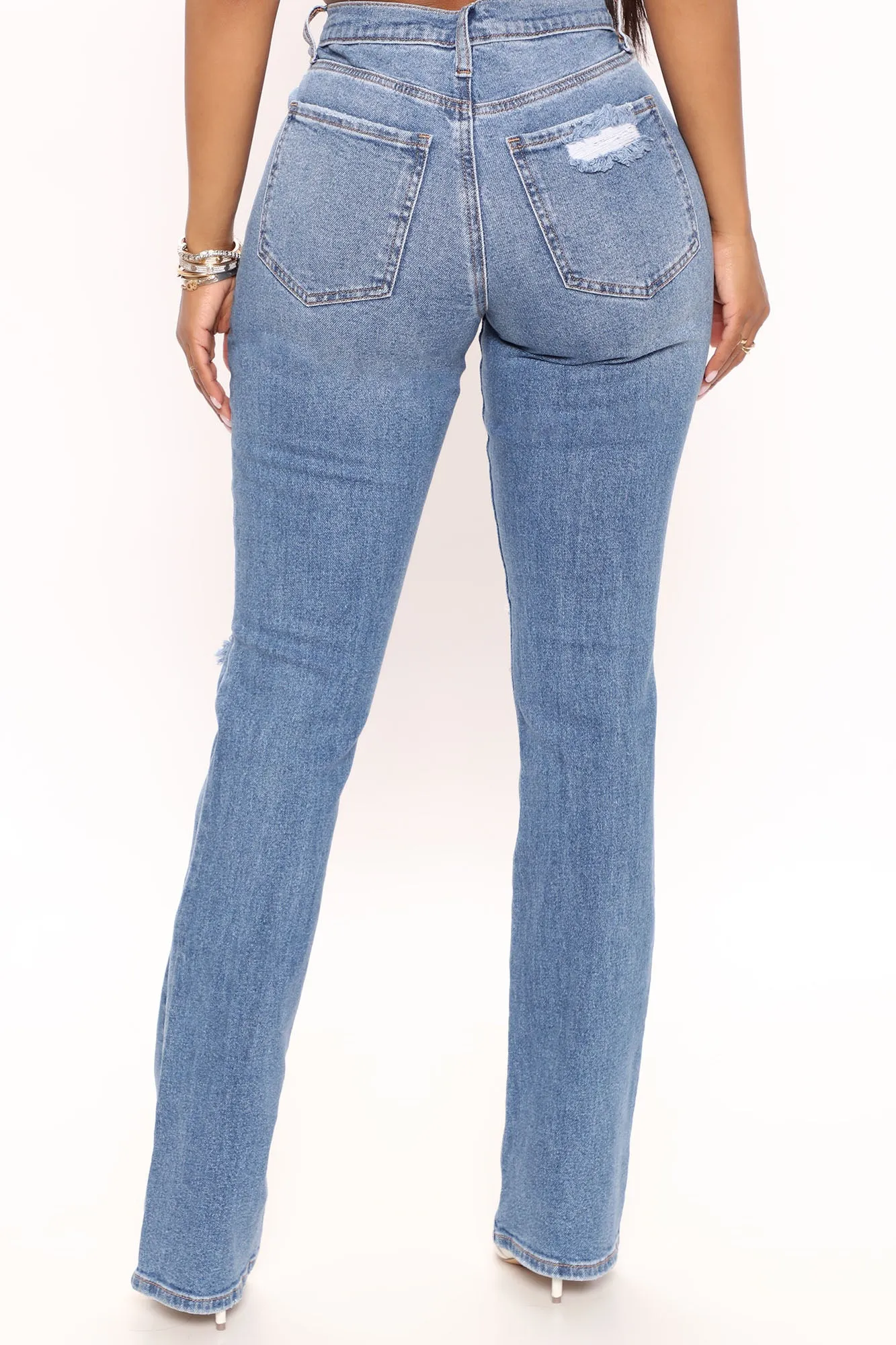 Babetown Bootcut Jeans - Medium Blue Wash