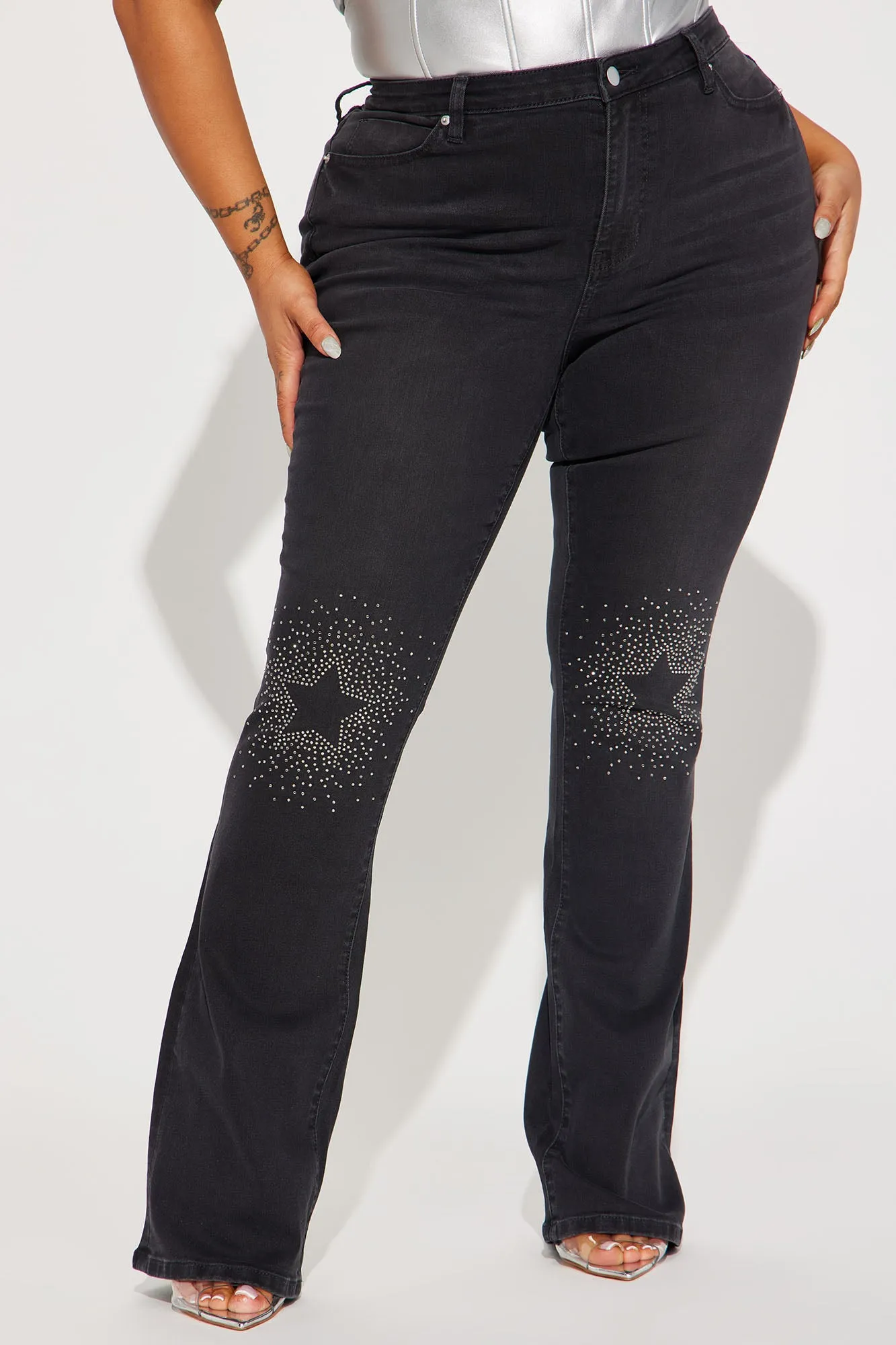 Be A Star Stretch Bootcut Jeans - Black Wash