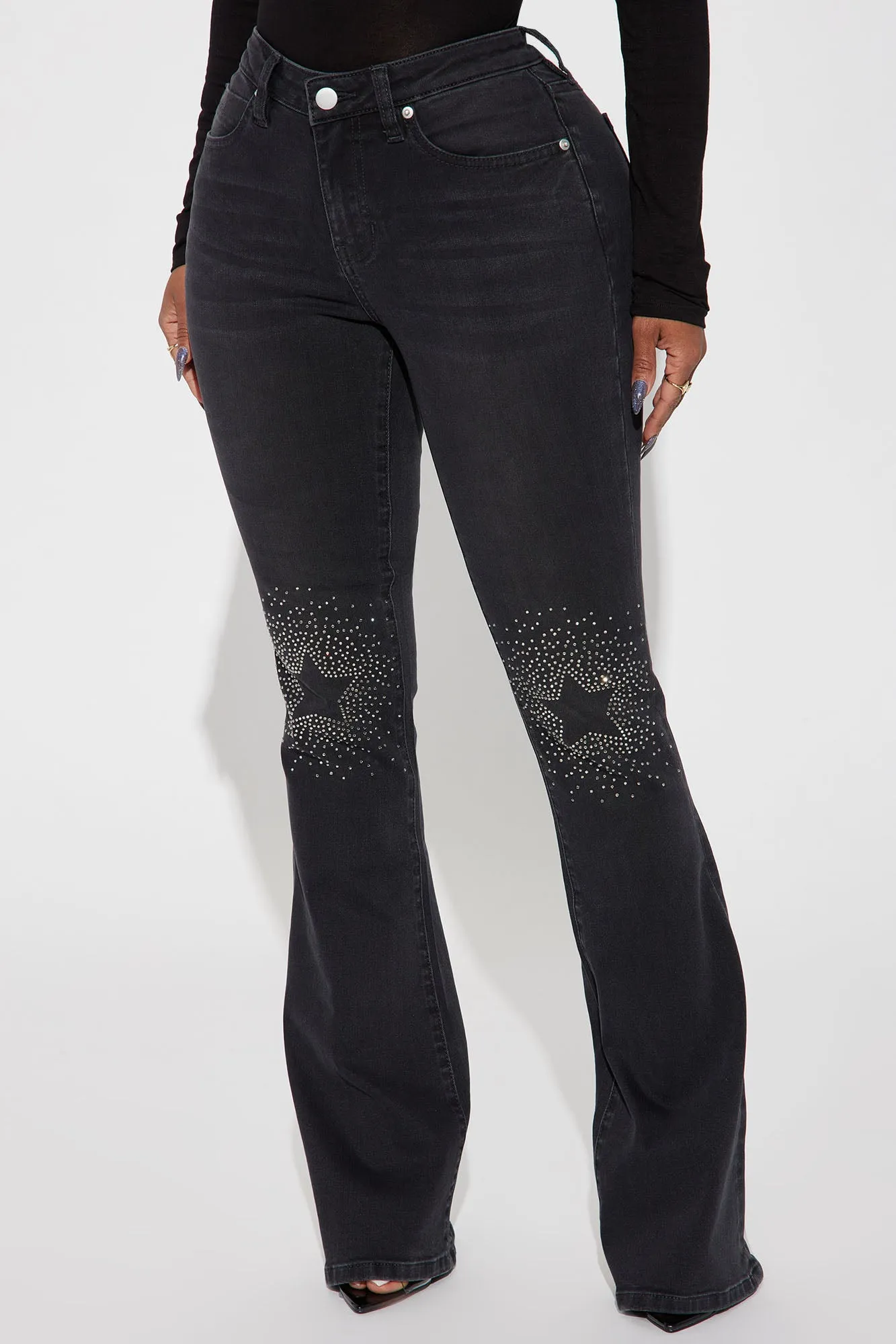 Be A Star Stretch Bootcut Jeans - Black Wash