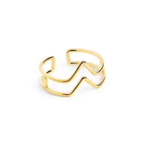 Double Peak Gold Ring