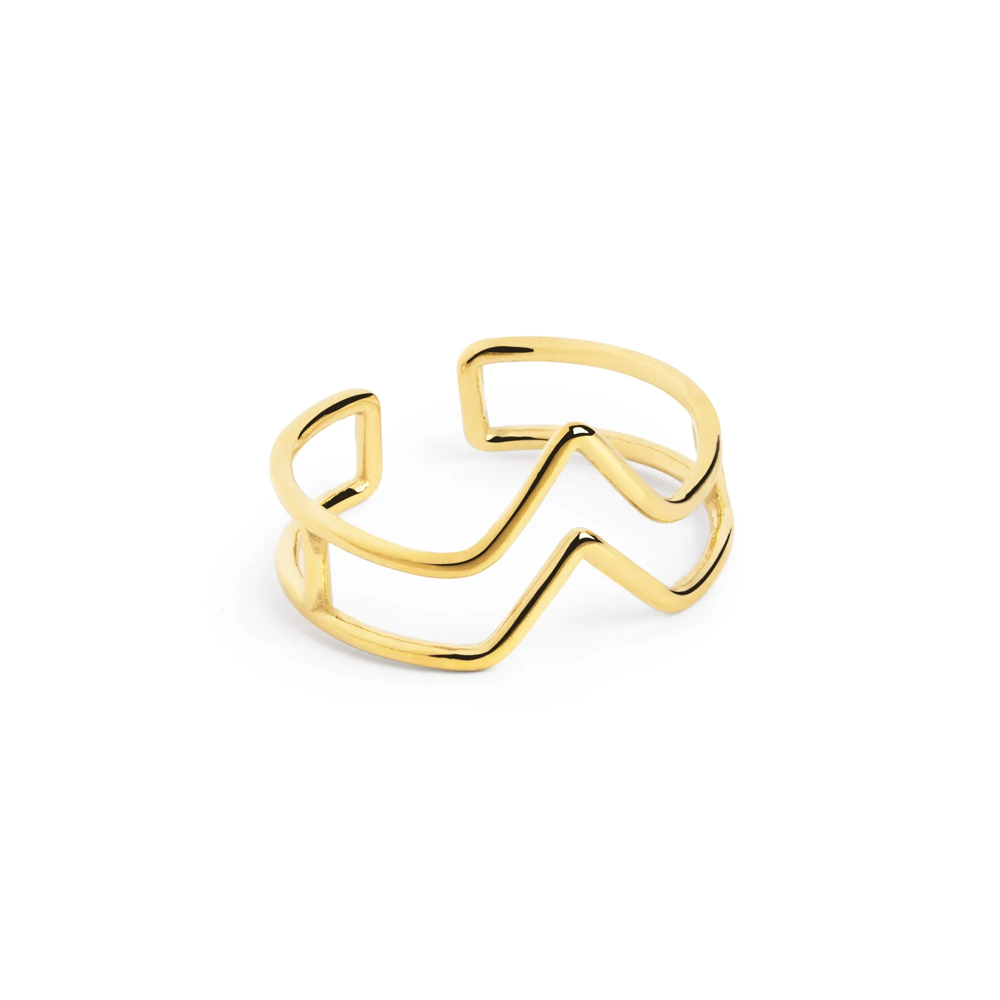 Double Peak Gold Ring