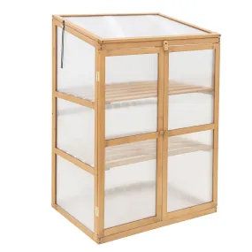 EAGLE PEAK Garden Cold Frame Greenhouse with Adjustable Shelves, 30.1x22.0x43.3in, Natural