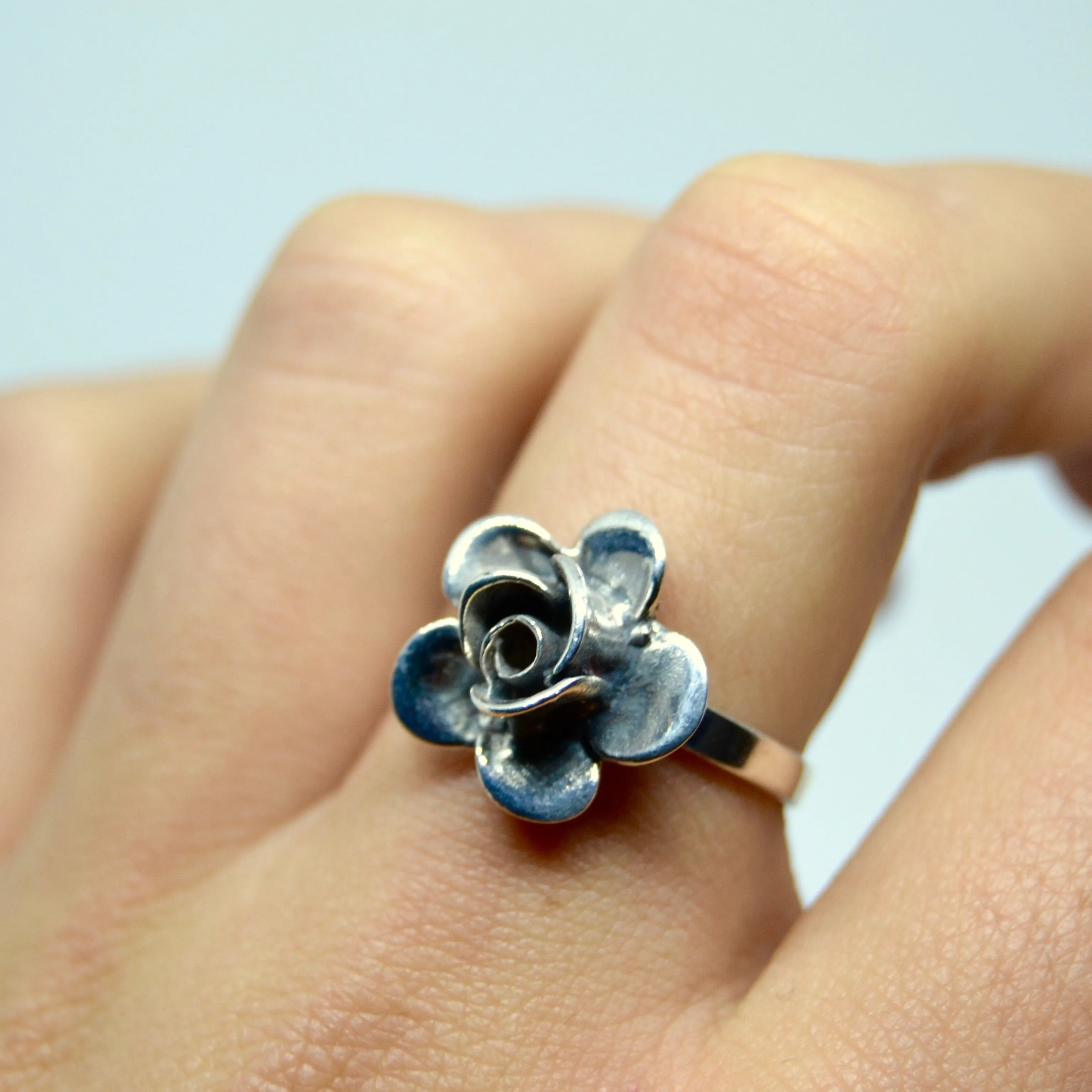 Fingerring, Lille Rose, sterlingsølv