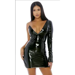 Forplay sexy vinyl black dress