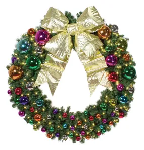 Jewel Tone Wreath - 3' to 8' Sizes with LED Mini-Lights