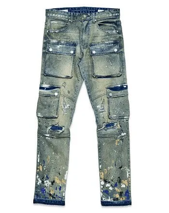 [LIMITED EDITION] First Row L.A. - Multi Cargo Slim Straight Denim Jeans