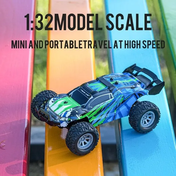 Mini RC Car, 1:32 4CH 2WD 2.4GHz Mini 25Km/h High Speed Remote Control Vehicle,360°Rotating Stunt,Kids Remote Control Car with Car Shell Glow,Toys Gift,Blue