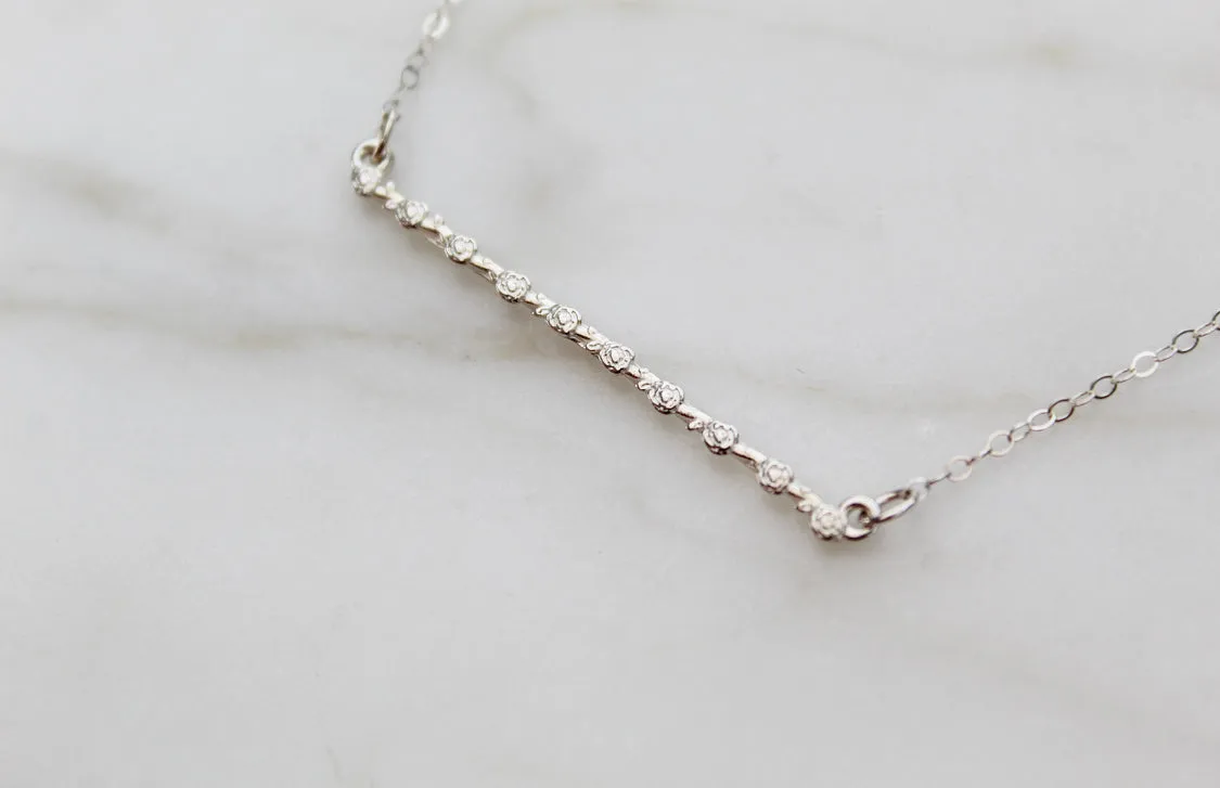 Mystical Rose Bar Necklace in Sterling Silver