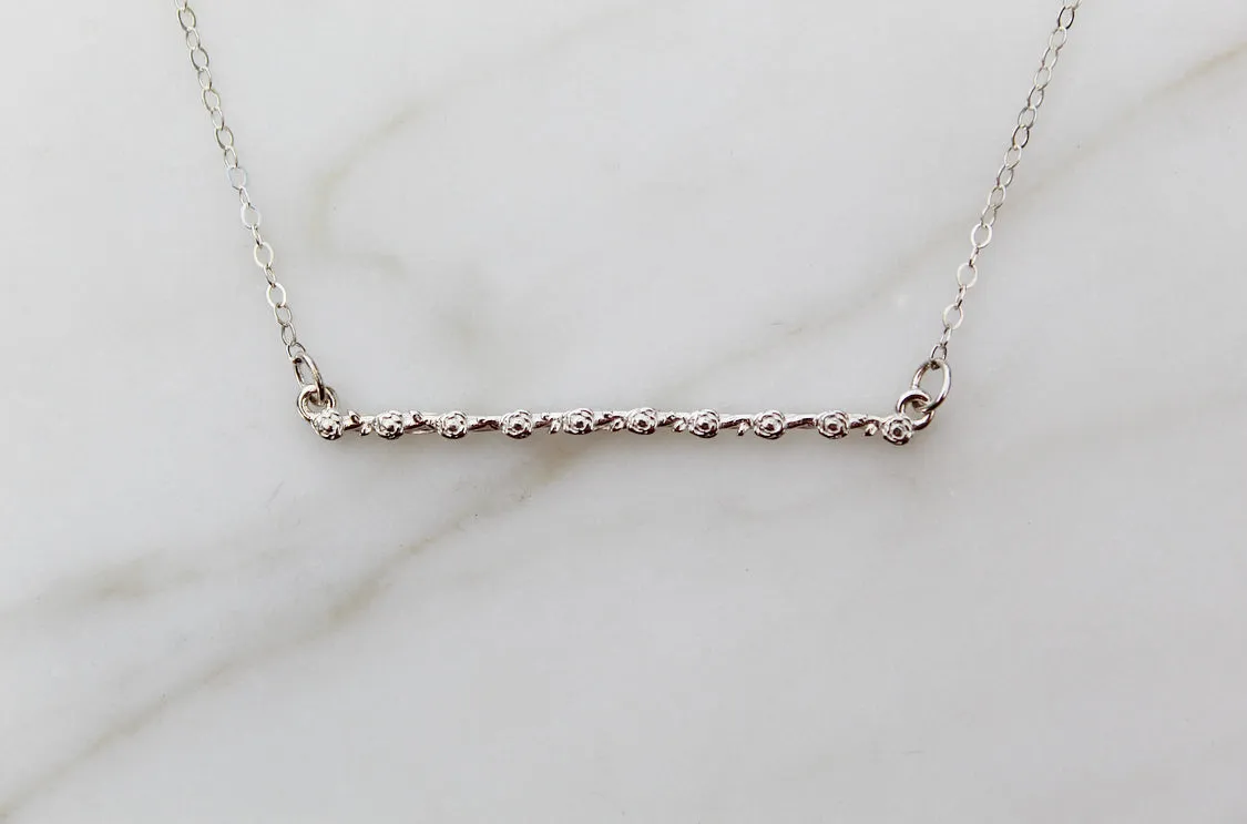 Mystical Rose Bar Necklace in Sterling Silver