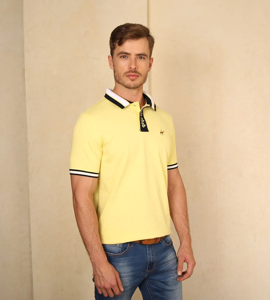 Polo Contraste Color Amarillo Claro Ref. 130060624