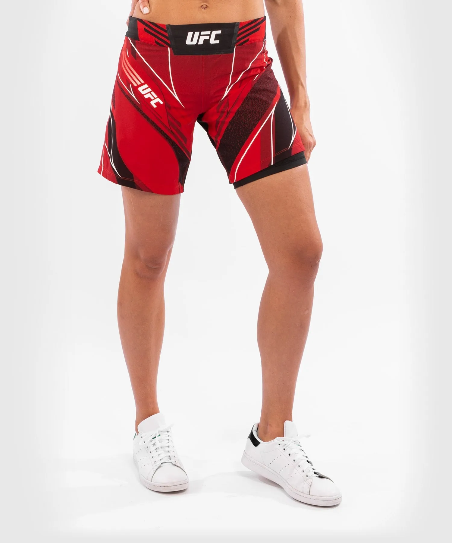 UFC Venum Authentic Fight Night Women's Shorts - Long Fit - Red